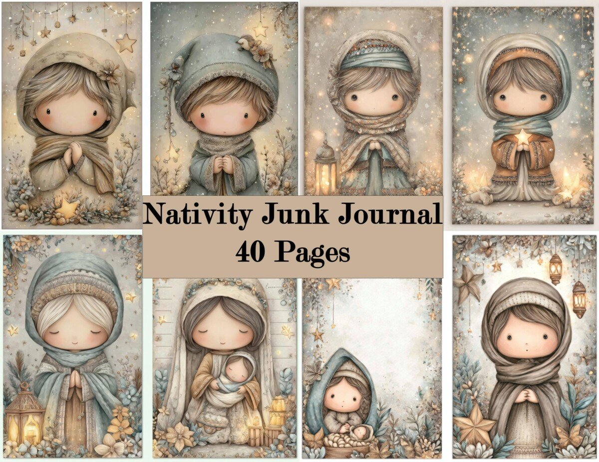 nativity – 40 Nativity Junk Journal Pages