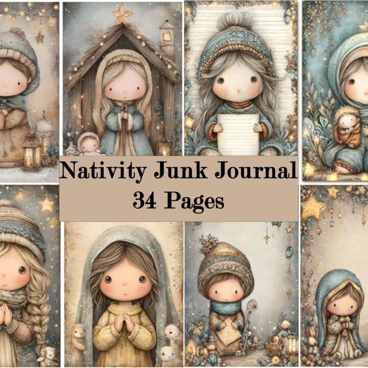 nativity – 34 Nativity Junk Journal Kit