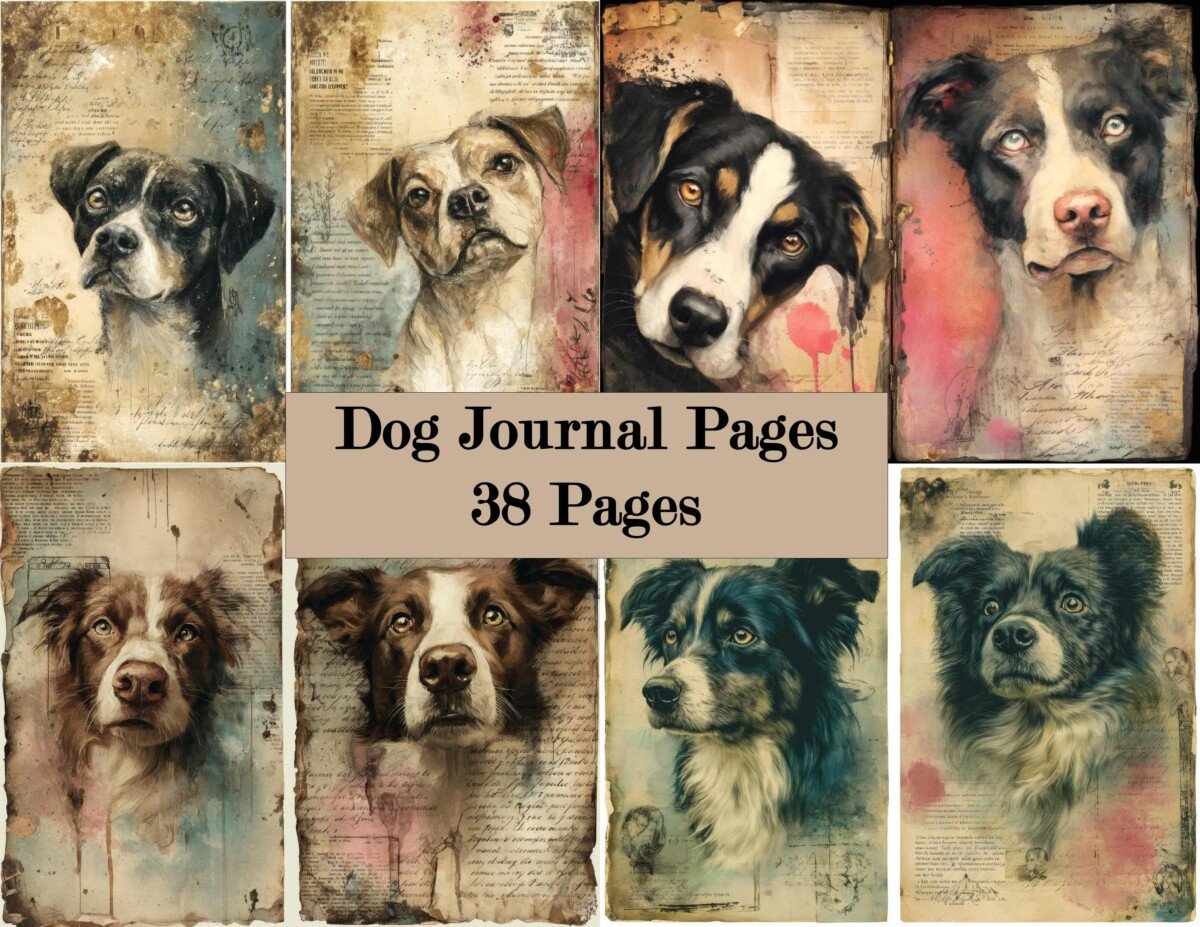dog – 20 Dog Junk Journal Pages