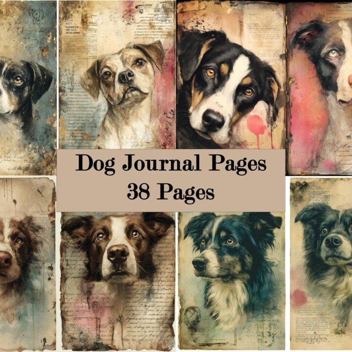 dog – 20 Dog Junk Journal Pages