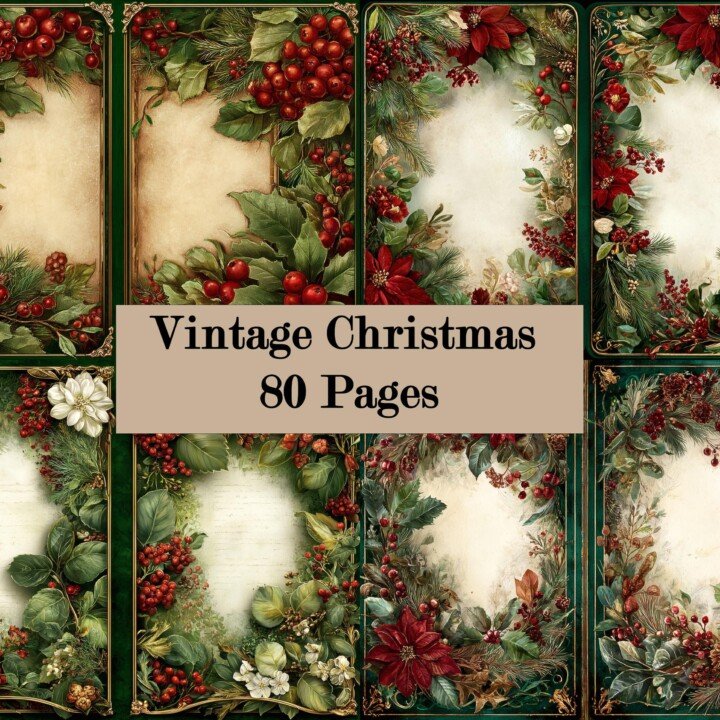 vintage – 80 Vintage Christmas Junk Journal Pages