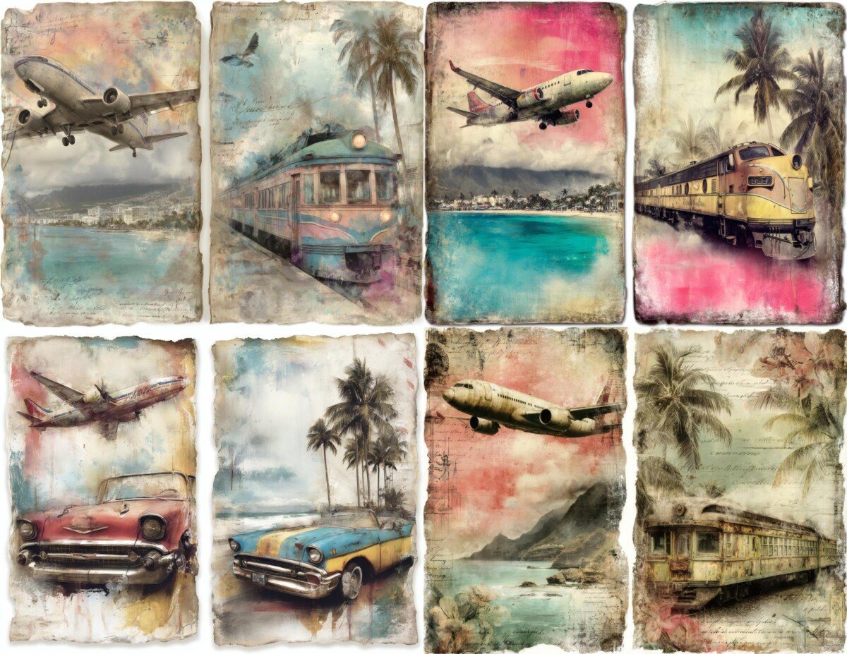 travel – 24 Travel Junk Journal Pages