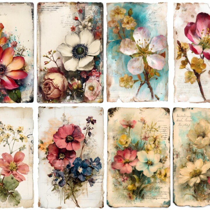spring – 24 Spring Wildflower Junk Journal Pages