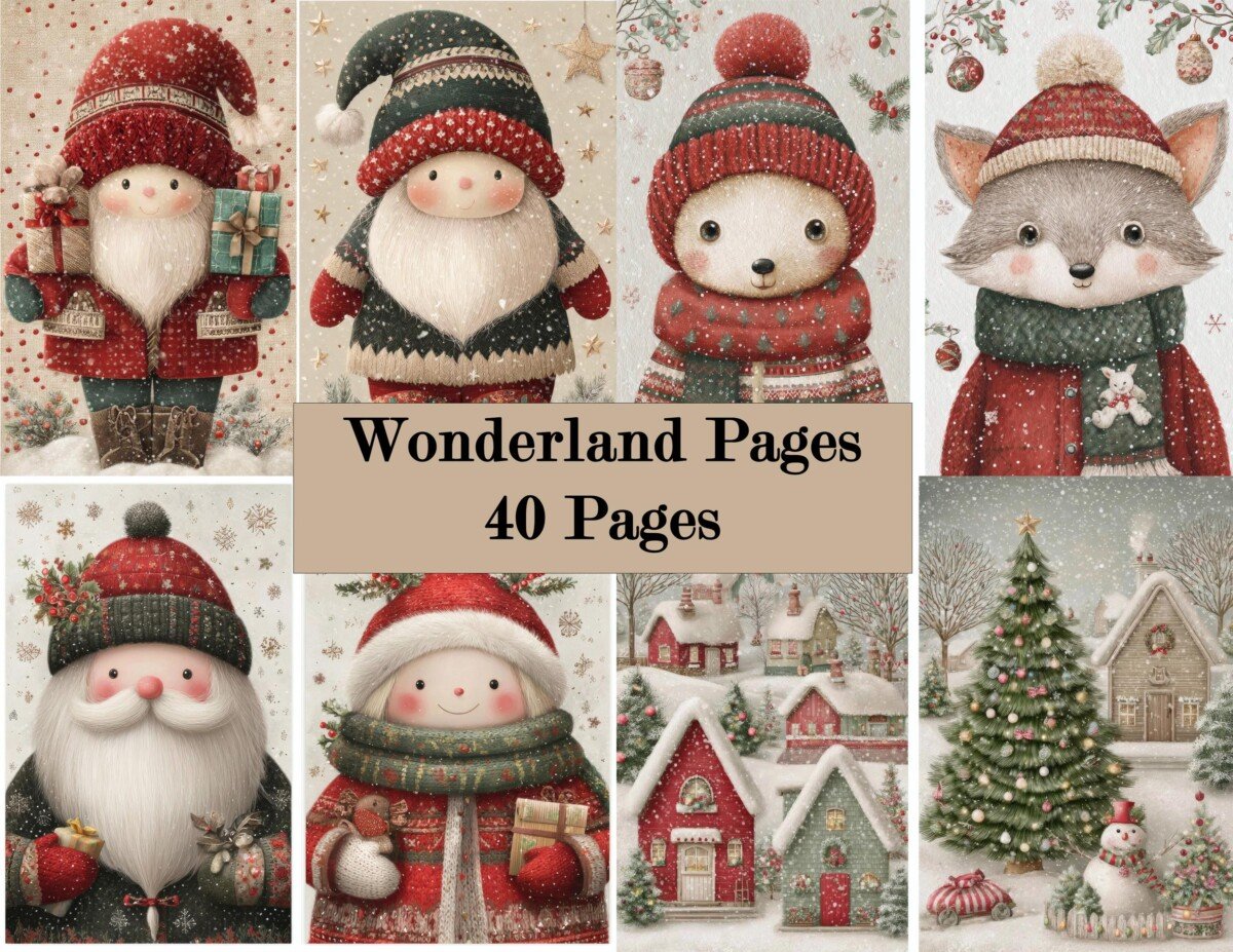 soft – 40 Soft Winter Animal Junk Journal Pages