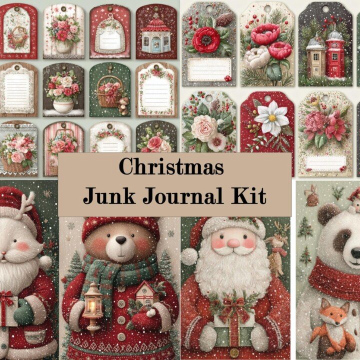 vintage – 20 Vintage Santa and Winter Bear Kit