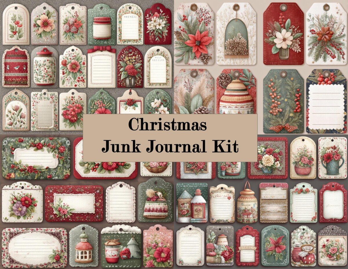 woodland – 25 Woodland Winter Bear Junk Journal Kit