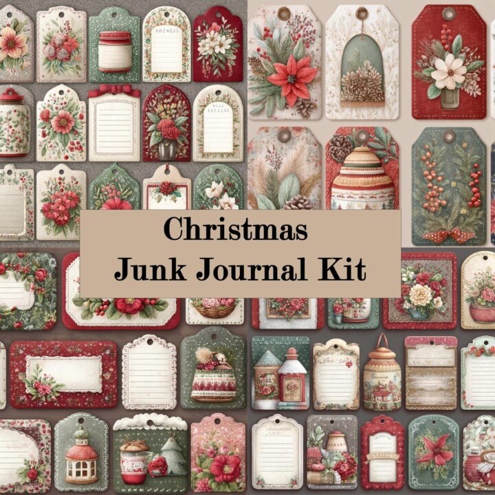 woodland – 25 Woodland Winter Bear Junk Journal Kit