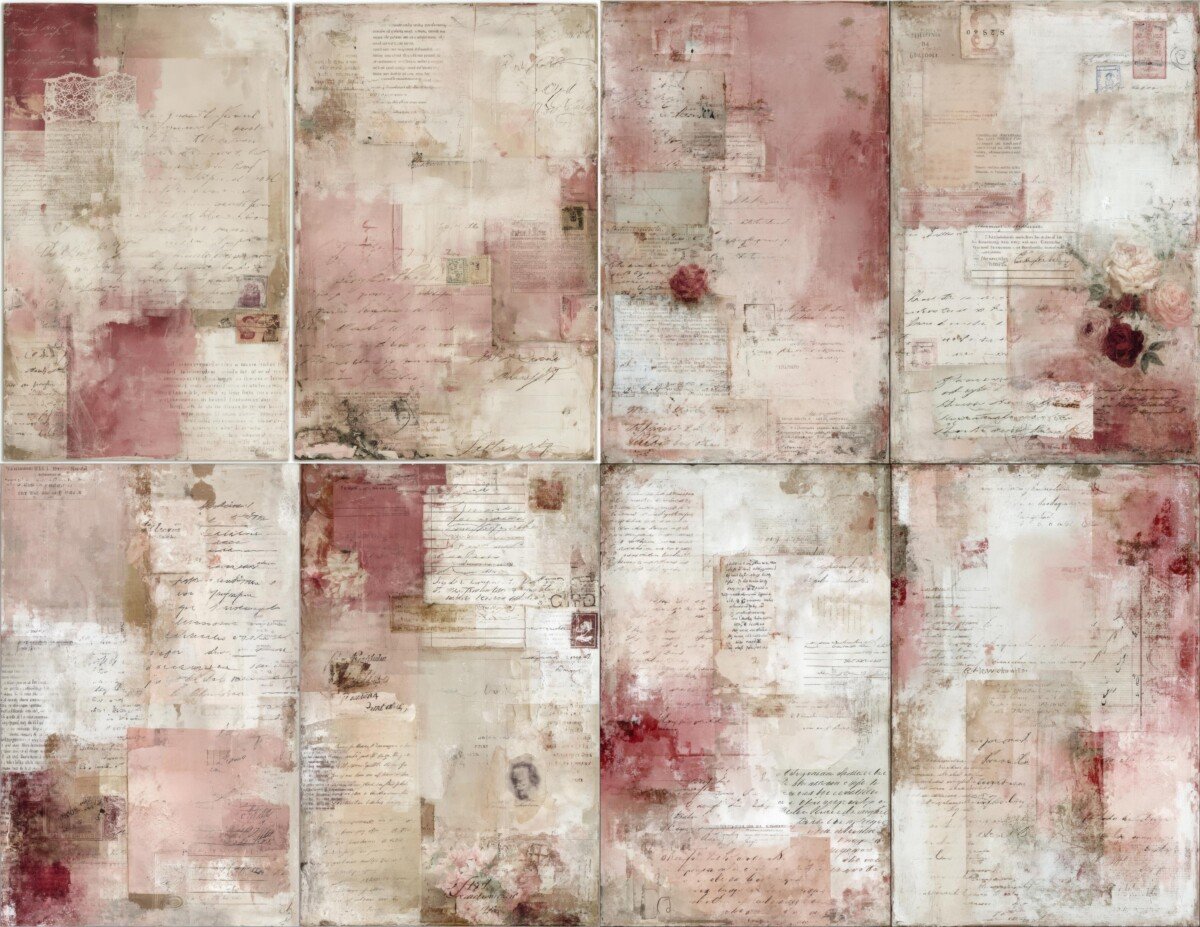 romantic – 20 Romantic Background Junk Journal Pages