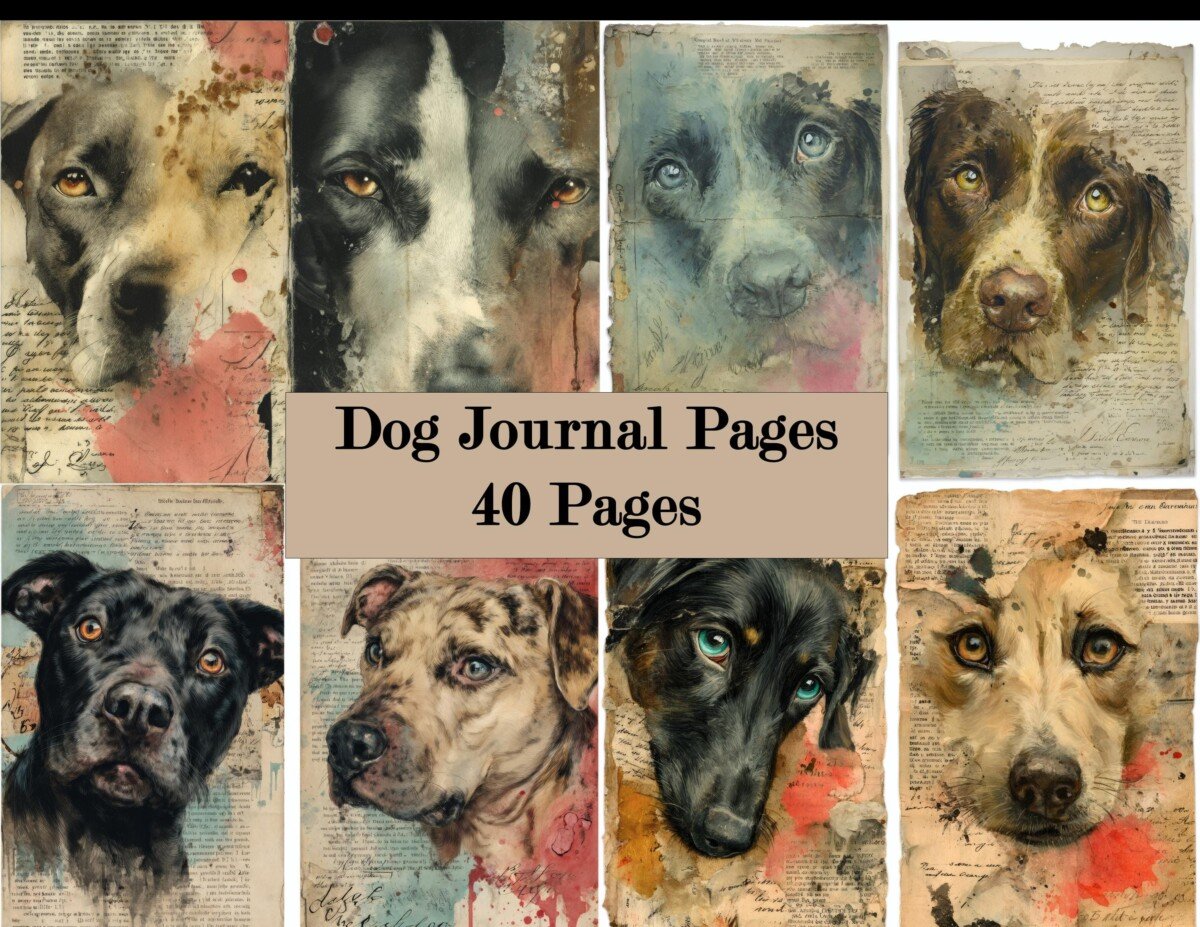 dog – 20 Dog Junk Journal Pages