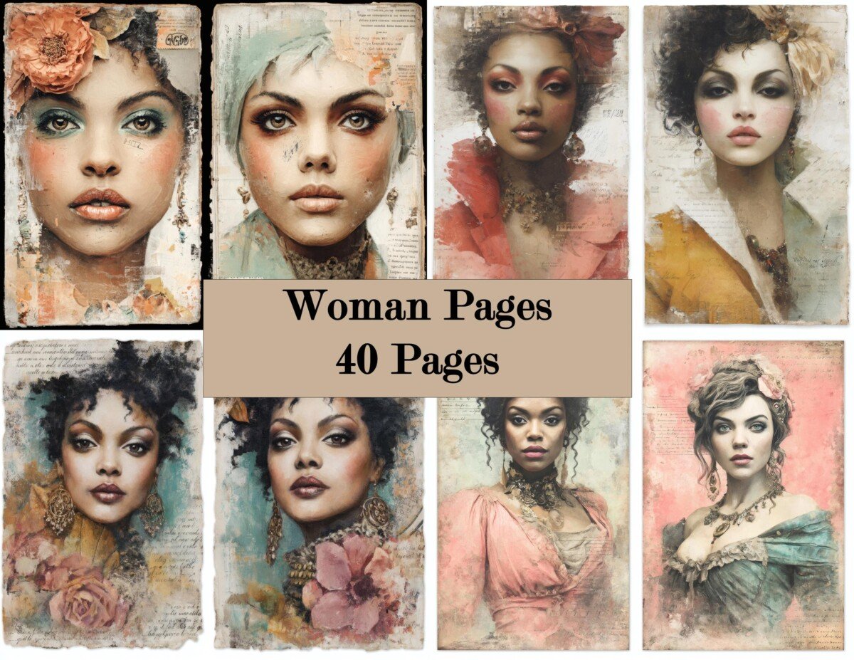 vintage – 20 Vintage Woman Junk Journal Pages