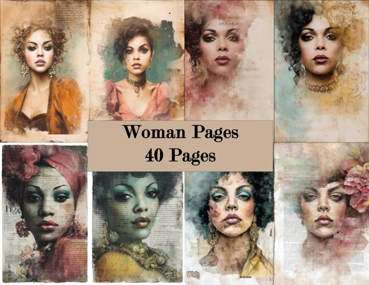 feminine – 20 Feminine Junk Journal Pages