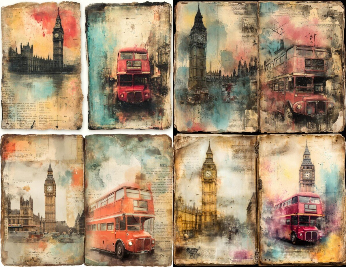 travel – 20 Travel Junk Journal Pages
