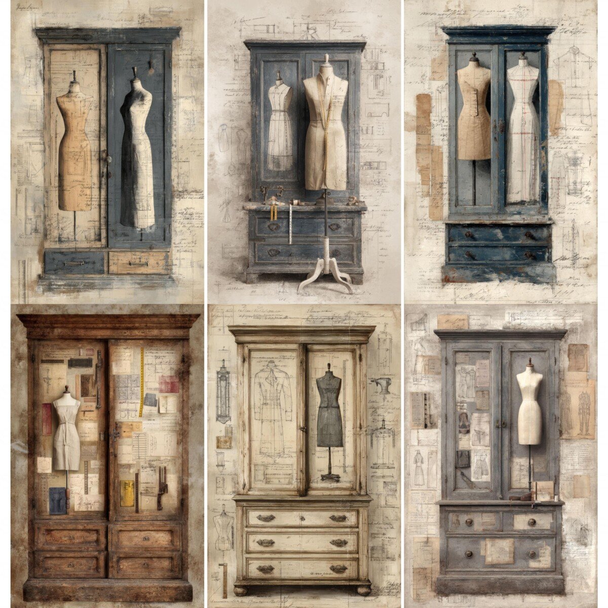 vintage – 56 Vintage Sewing Junk Journal Pages