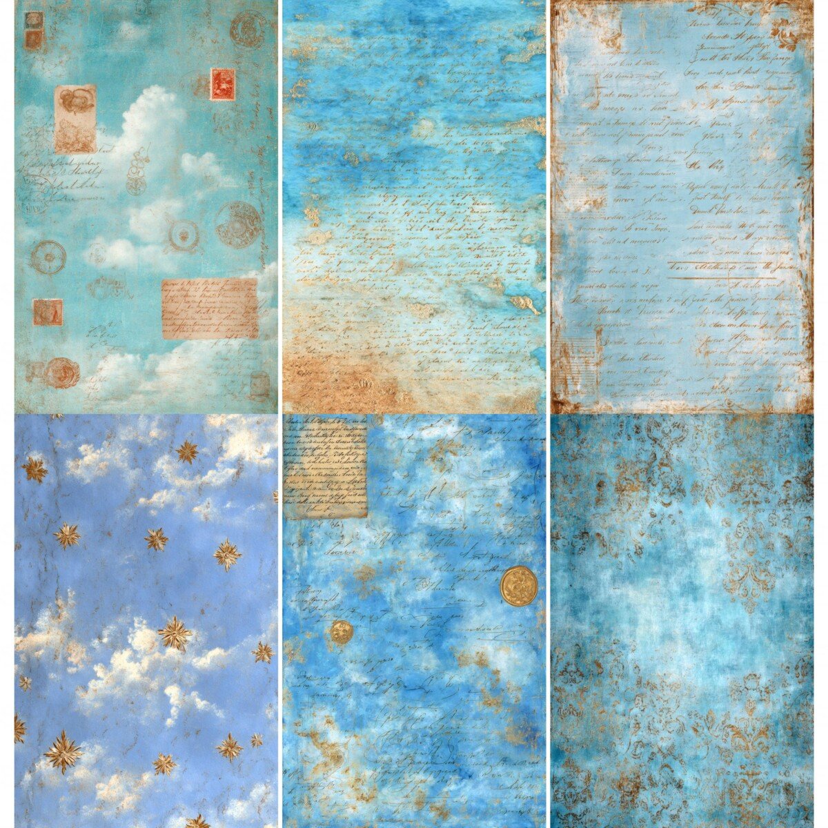 vintage – 52 Vintage Sky Junk Journal Pages