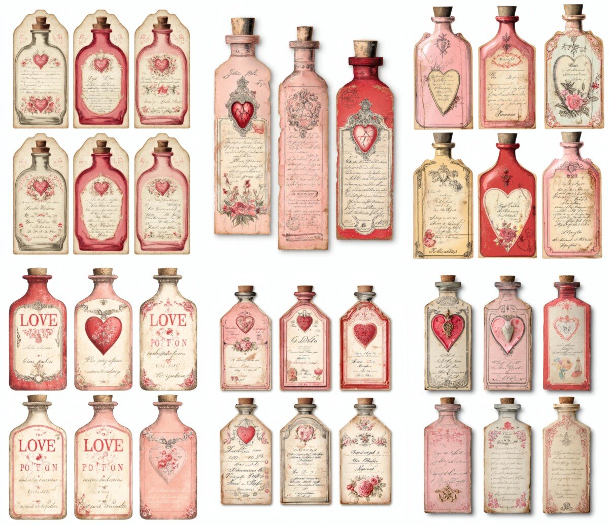 love – Love Potion Bottle Labels & Tags