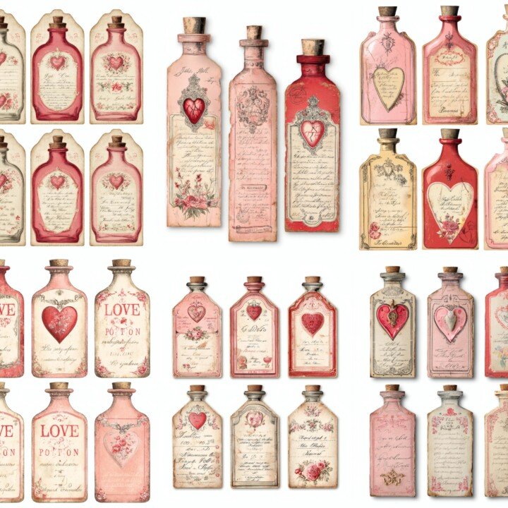 love – Love Potion Bottle Labels & Tags