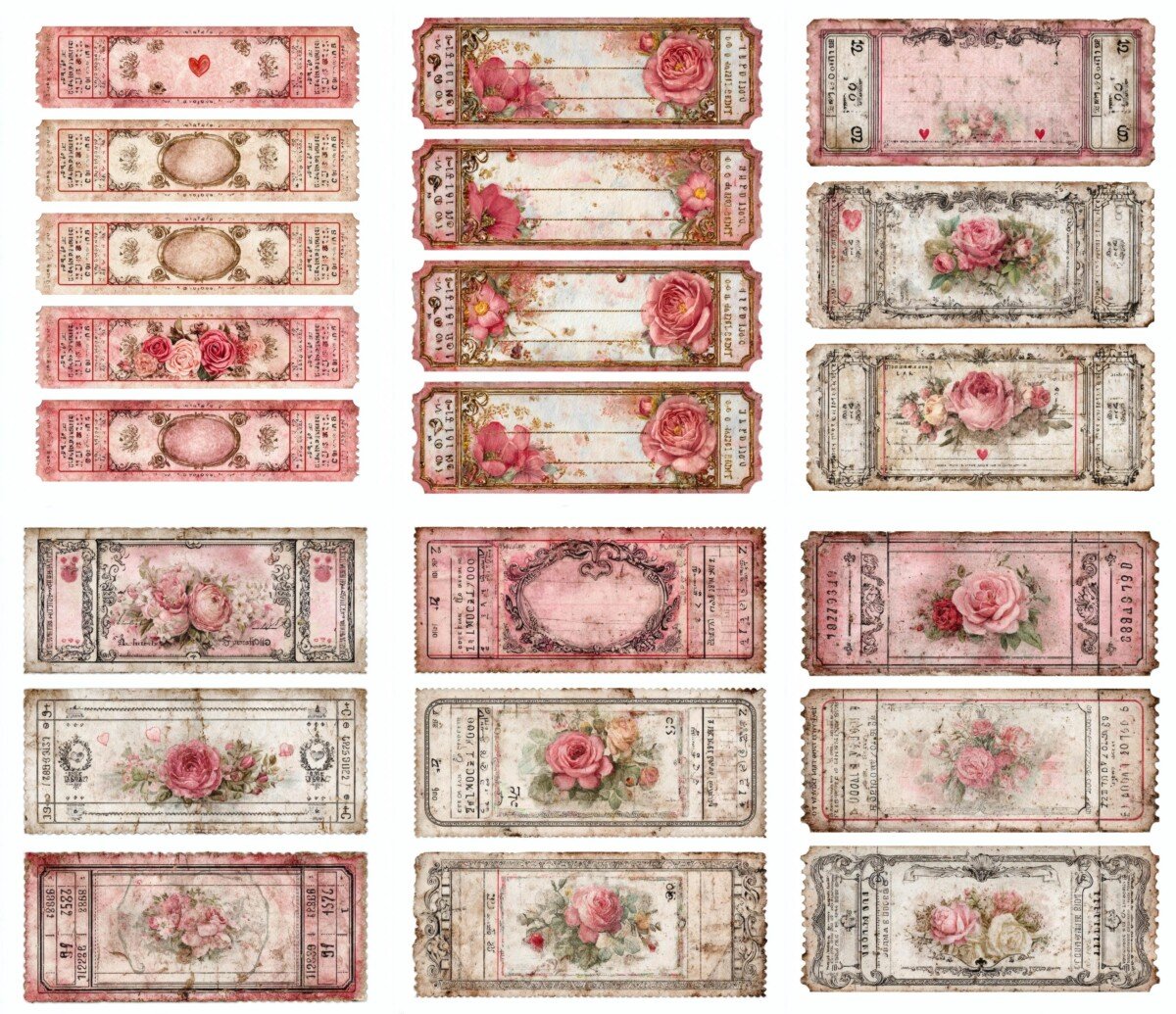 vintage – Vintage Valentine Ticket Strips Kit