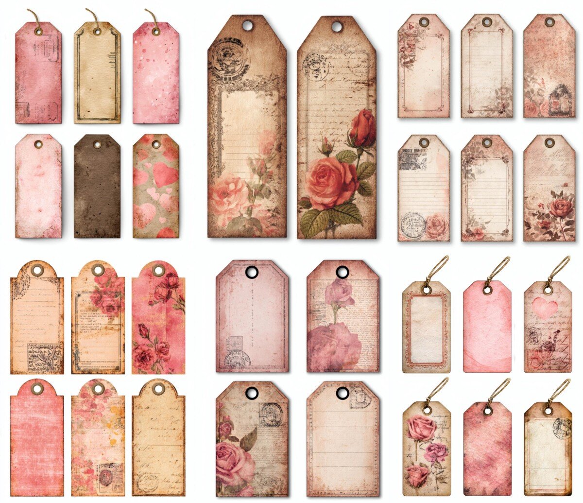 vintage – 51 Vintage Chocolate Valentine Labels & Tags Ephemera