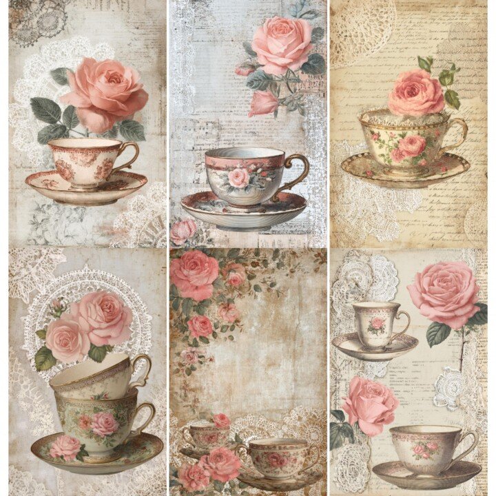 vintage – 52 Vintage Tea Junk Journal Pages