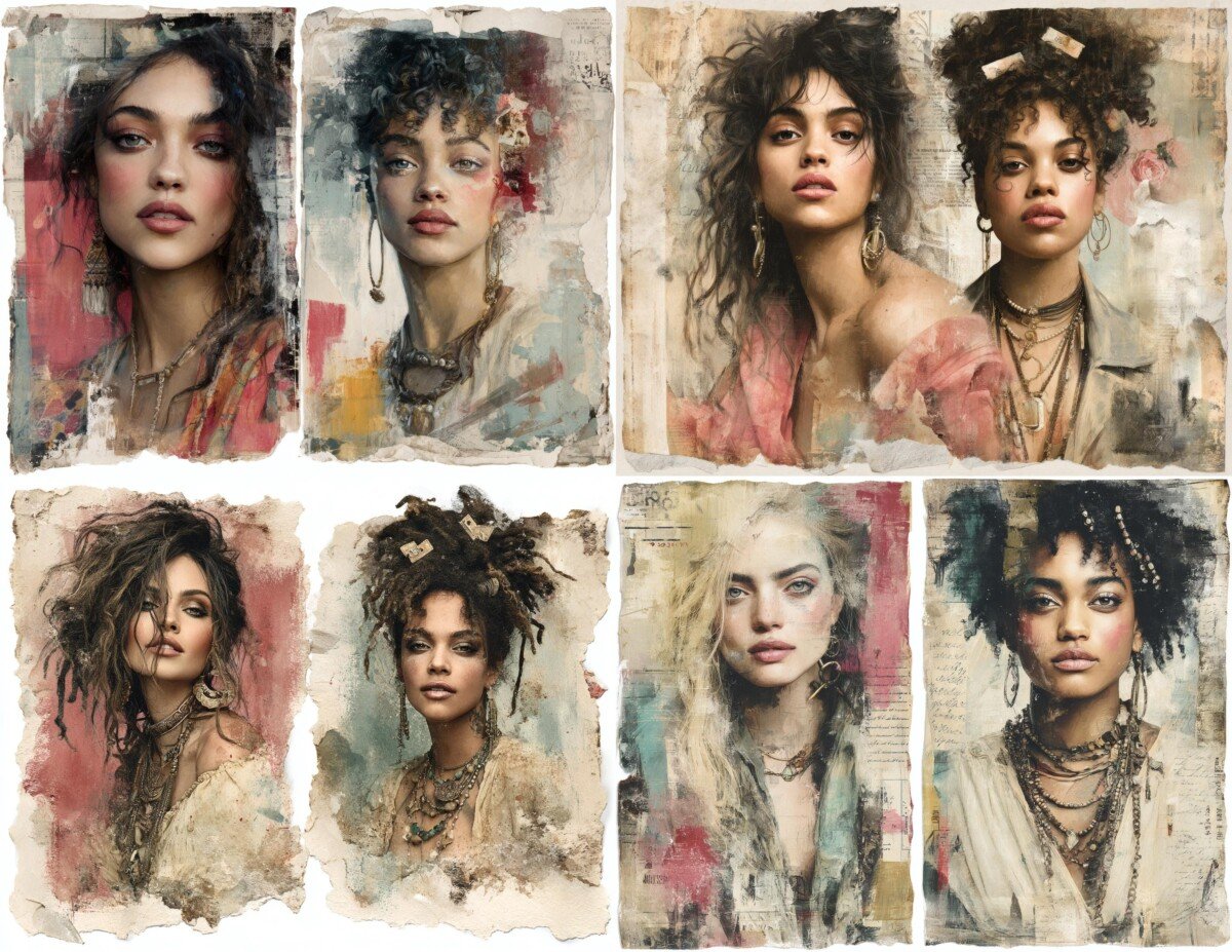 vintage – 24 Vintage Glamour Junk Journal Pages