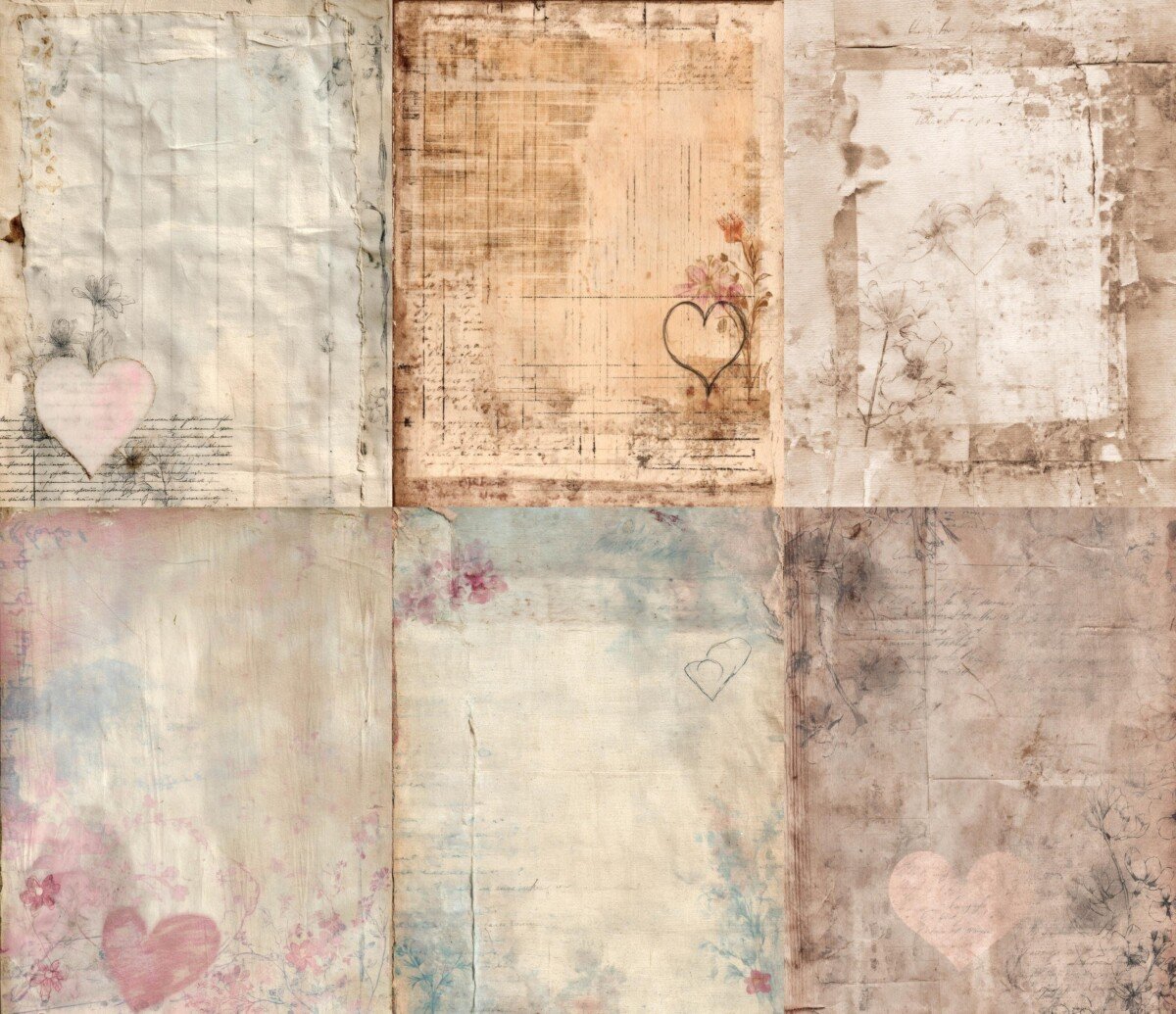 vintage – 40 Vintage Distressed Junk Journal Pages