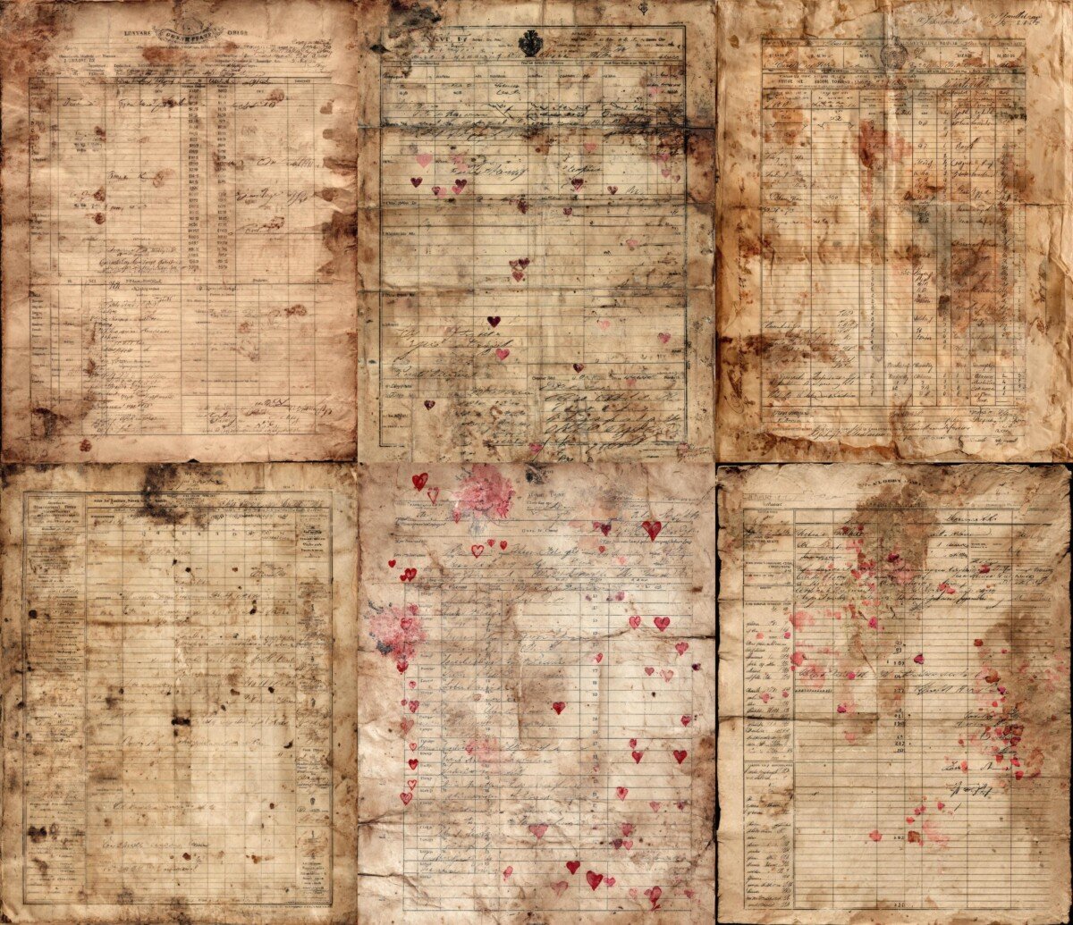 antique – 40 Antique Valentine Junk Journal Pages