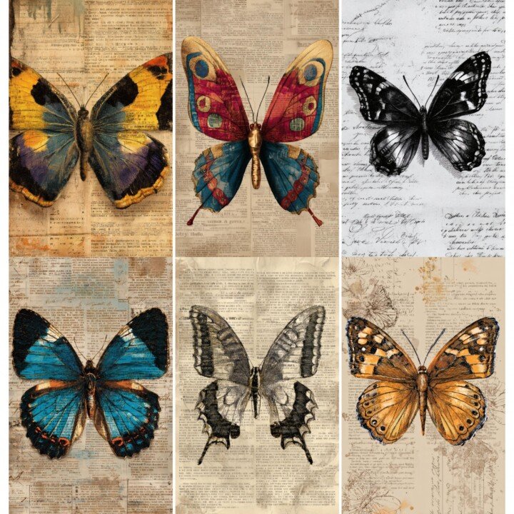 butterfly – 52 Butterfly Junk Journal Pages
