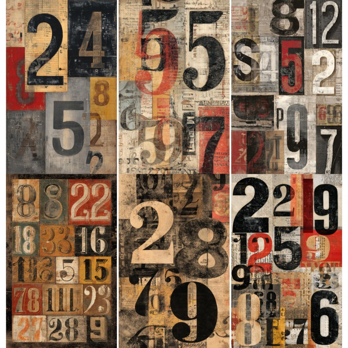 number – 52 Number Junk Journal Pages