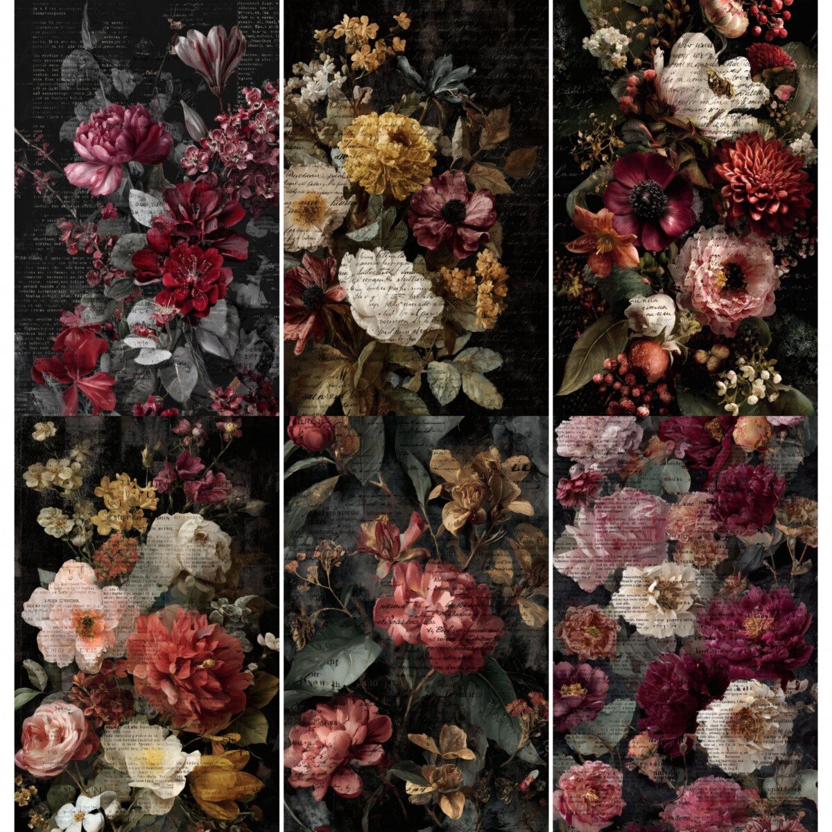 dark – 52 Dark Floral Junk Journal Pages