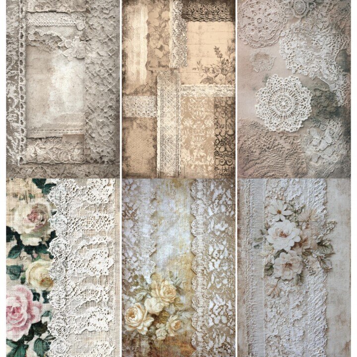 vintage – 52 Vintage Set 5 Junk Journal Pages