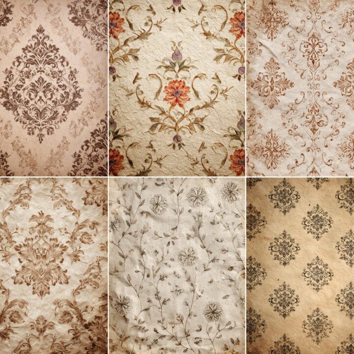 Decorative Vintage Pattern Journal – Printable Scrapbook Inserts