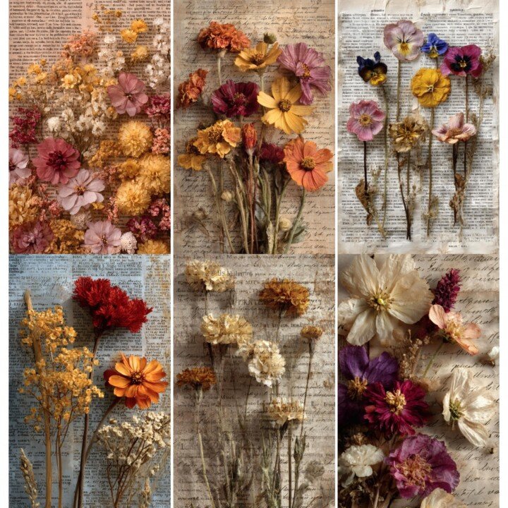 dried – 52 Dried Flower Junk Journal Pages