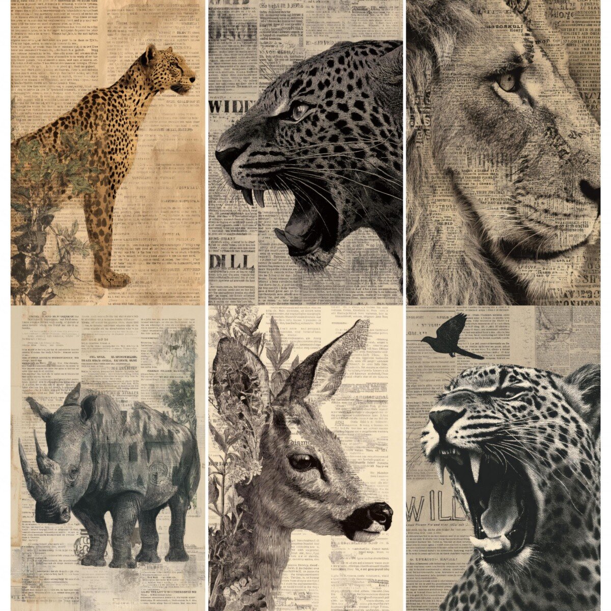 wild – 52 Wild Animal Junk Journal Kit