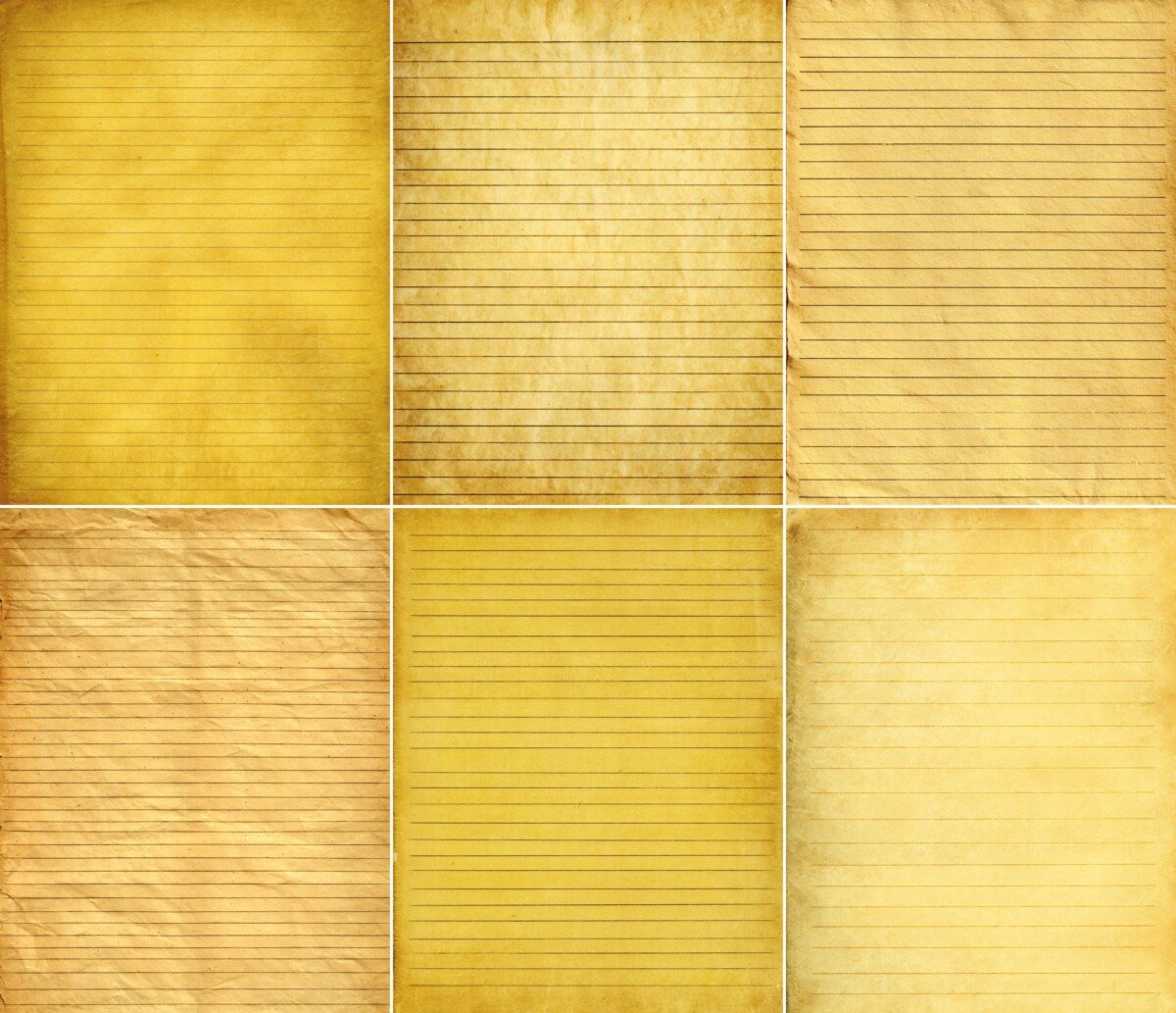 vintage – 52 Vintage Yellow Junk Journal Pages