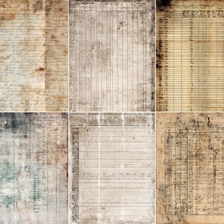 vintage – 56 Vintage French Ledger Junk Journal Pages