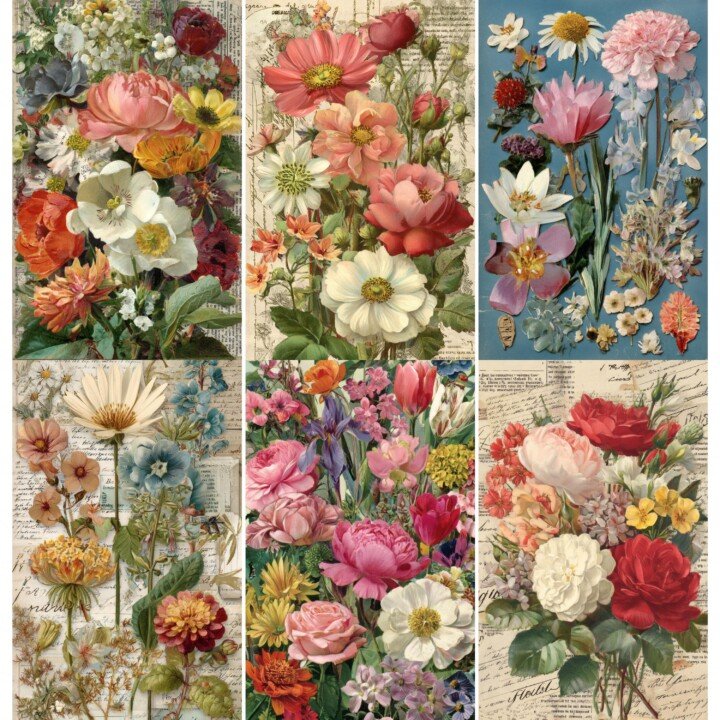 floral – 52 Floral Junk Journal Pages