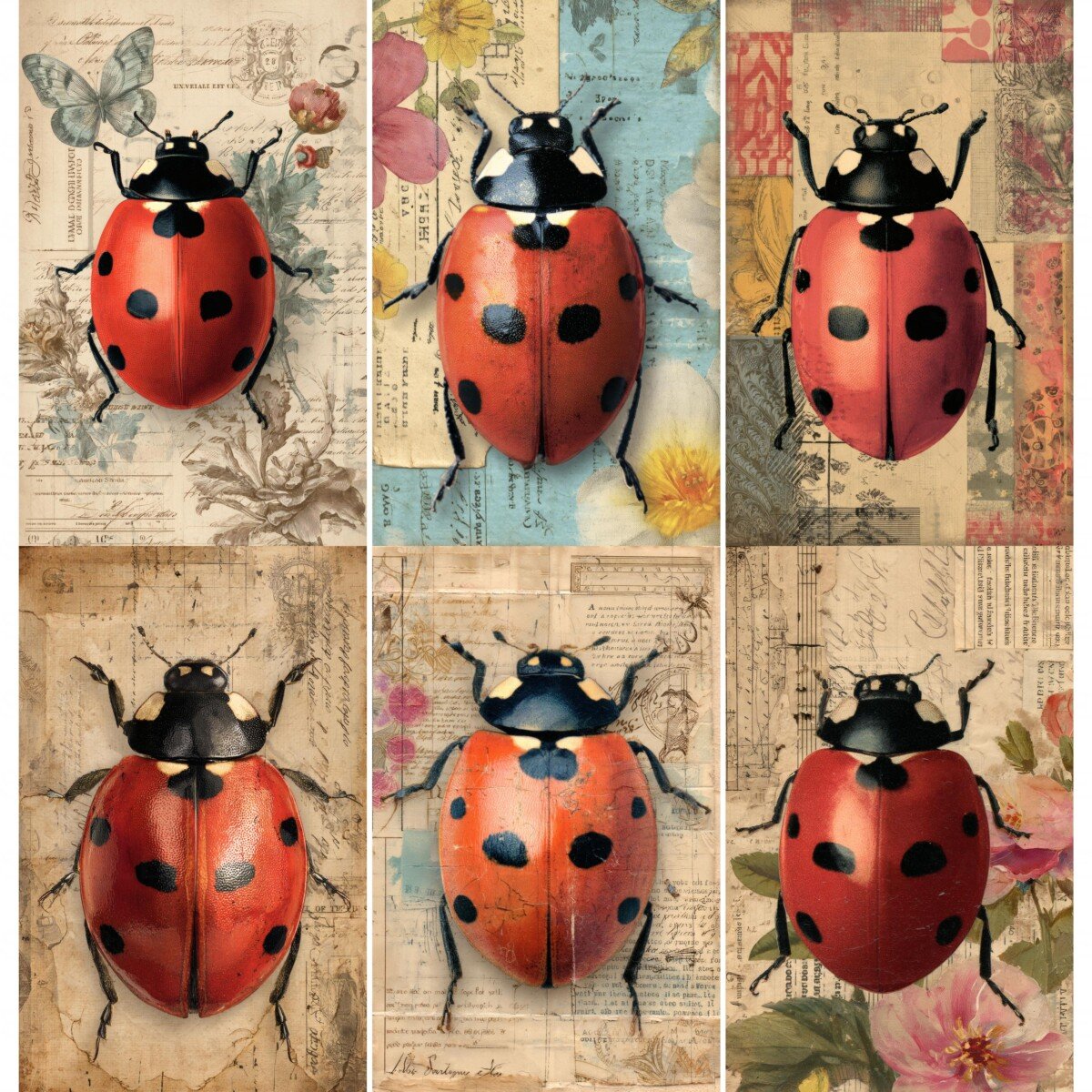 ladybug – 52 Ladybug Junk Journal Pages