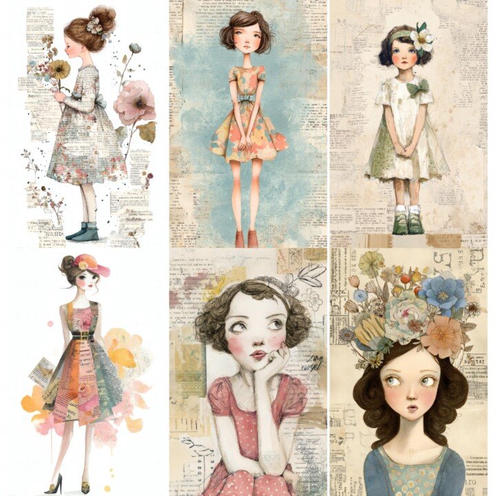 whimsical – 52 Whimsical Girl Junk Journal Pages