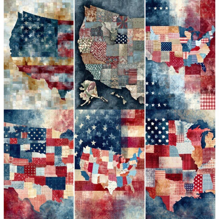 usa – 52 USA Patchwork Junk Journal Pages