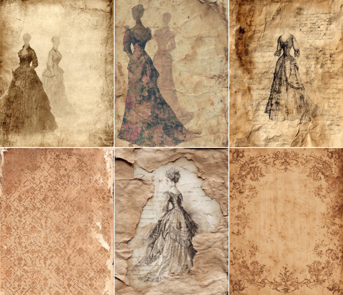 vintage – 48 Vintage Fashion Designer Junk Journal Pages