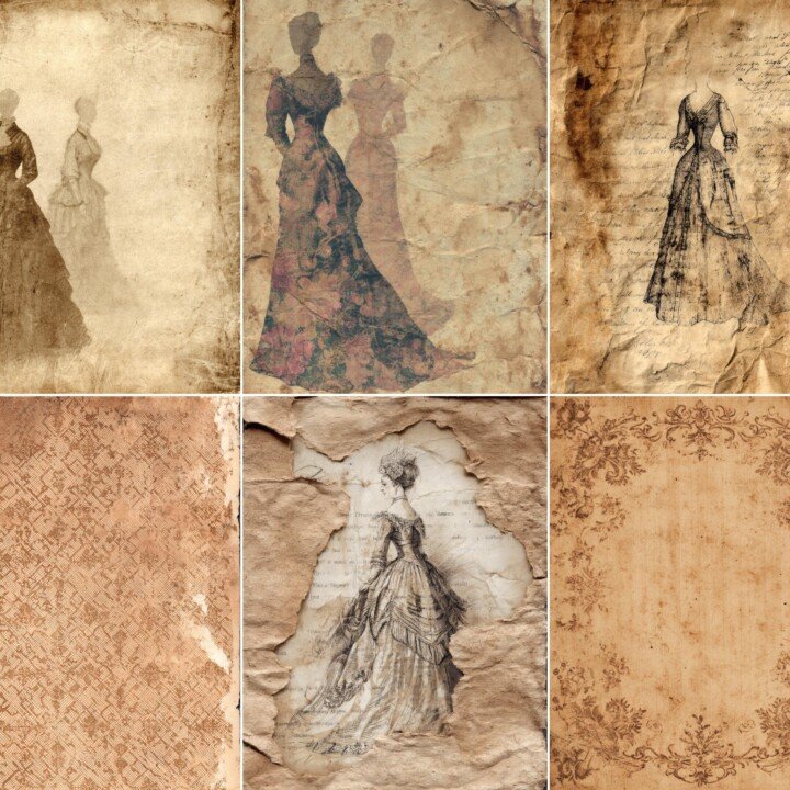 vintage – 48 Vintage Fashion Designer Junk Journal Pages