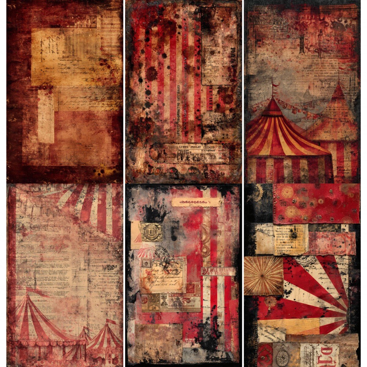 vintage – 48 Vintage Circus Junk Journal Pages