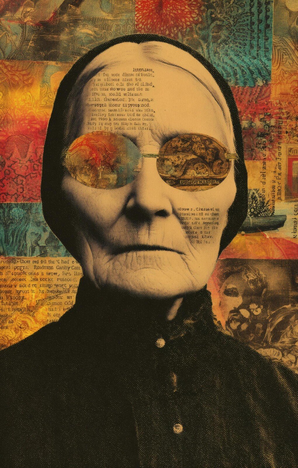 Surreal vintage portrait collage scrapbook paper – preview 10