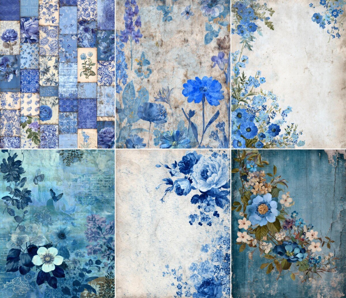 blue junk journal kit preview 7 – Kits