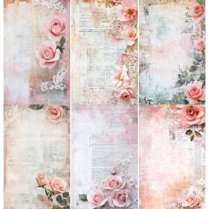 shabby – 52 Shabby Chic Scrapbook Junk Journal Pages