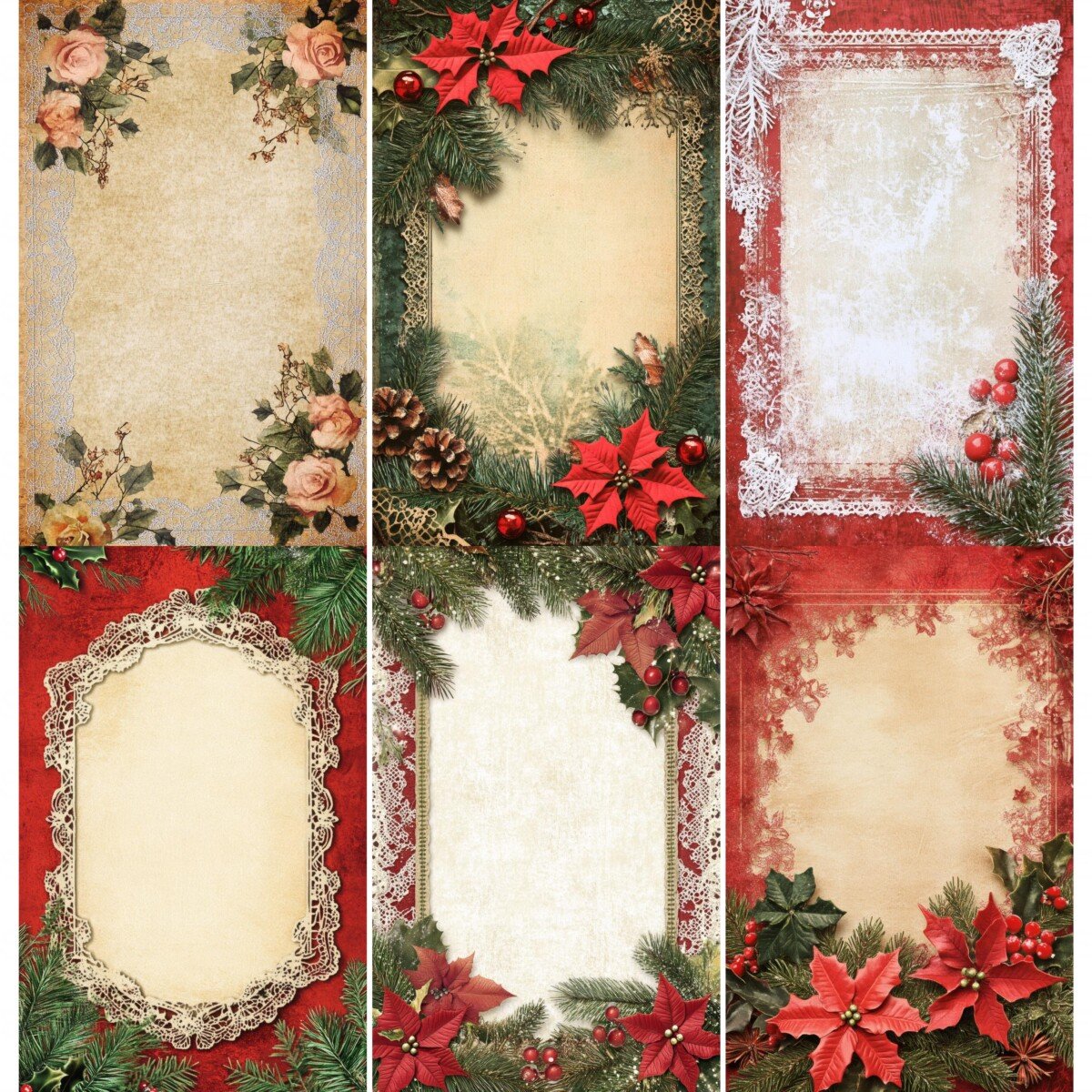 classic – 52 Classic Christmas Scrapbook Paper Junk Journal Pages