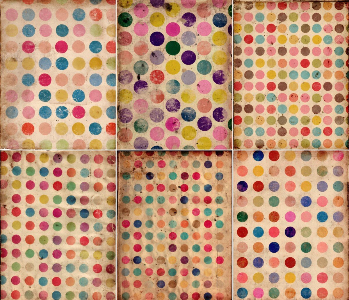 vintage – 52 Vintage Polka Dot Junk Journal Pages