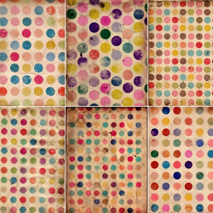 vintage – 52 Vintage Polka Dot Junk Journal Pages