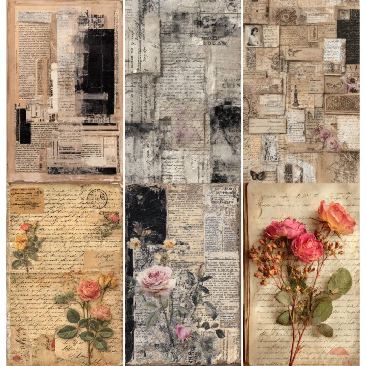 vintage – 52 Vintage Notebook Junk Journal Pages