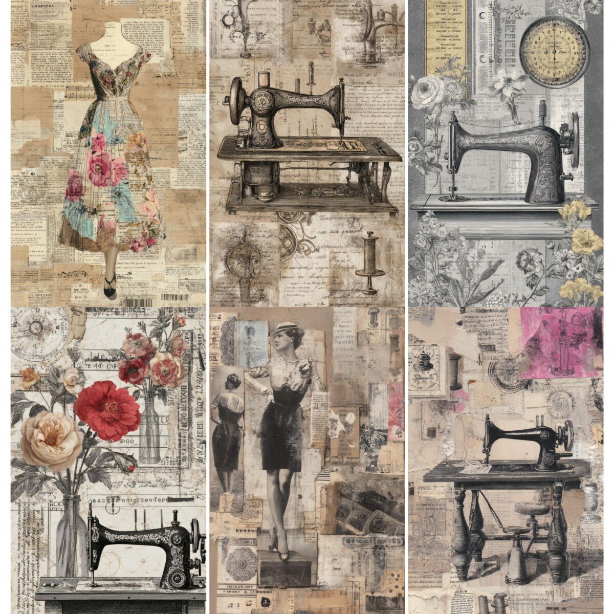vintage – 52 Vintage Sewing Junk Journal Pages